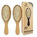 Pack of 2 Hair Brush with Natural Boar Bristles, Massages Scalp Anti-Static Hair Detangle for All Types, Lightweigh (Oval)