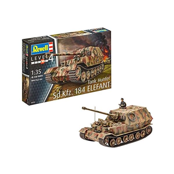 Revell Modellbausatz Panzer 1:35 - Sd.Kfz.184 Tank Hunter ELEFANT im Maßstab 1:35, Level 4, originalgetreue Nachbildung…