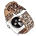 Kobwa 38mm Watch Band for Apple Watch, Nightclub Shiny Glitter Bling Luxury PU Leather Iwatch Band Wristwatch Bracelet Belt Replacement Strap for Apple Watch