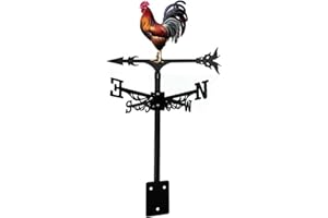 GENERIC Weather Vane Wind Direction Indicators for Roof Rooster Metal Weathervane Outdoor Metal Wind Weather Vane Metal Decorative Weathervane (C)