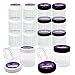 NEW: Slime Containers & Custom Labels | 6 Black & 6 White Lids - Empty, clear 12-pack, 8 Oz. Jars | Air Tight, Individually Wrapped | Perfect Gift for Slime Storage | MADE IN USA | BPA-Free