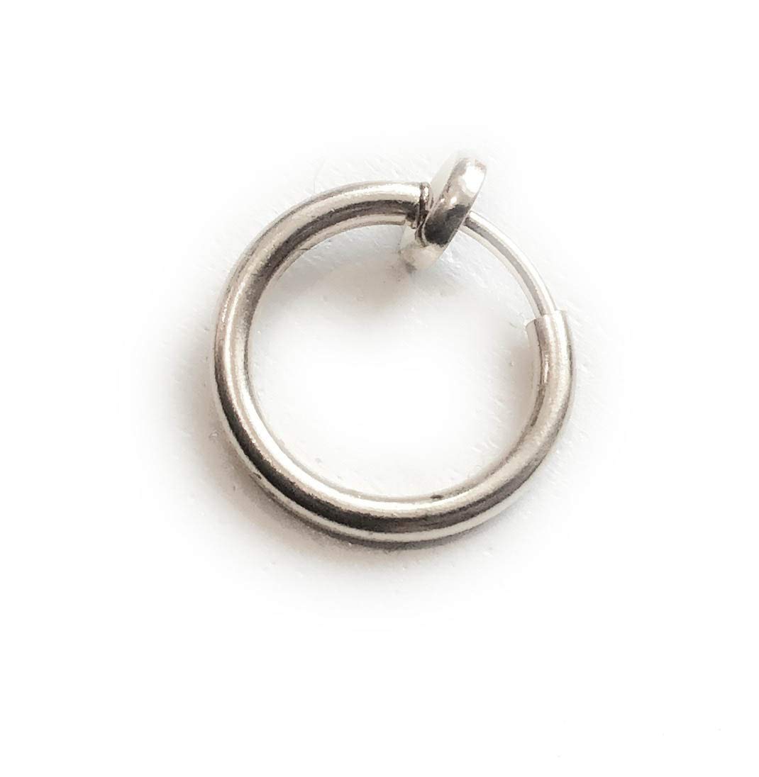 Silver Color Stainless Steel Fake Belly Ring Clip On Navel