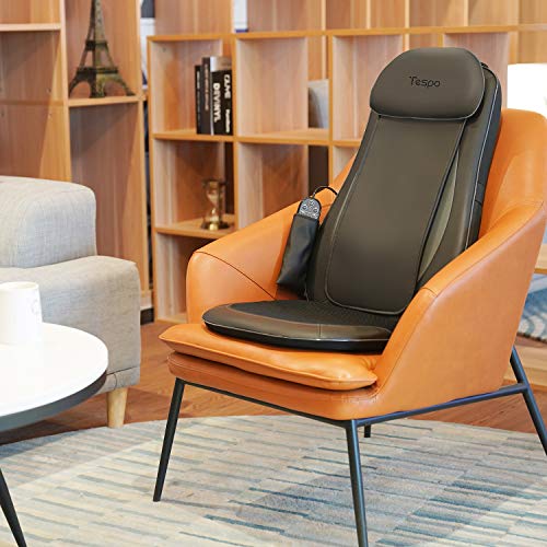 Tespo Back Massager with Heat, Chair Massage Cushion Pad, Shiatsu Kneading Massager for Full Back Pain Relief, Home Office Car Vehicle Use
