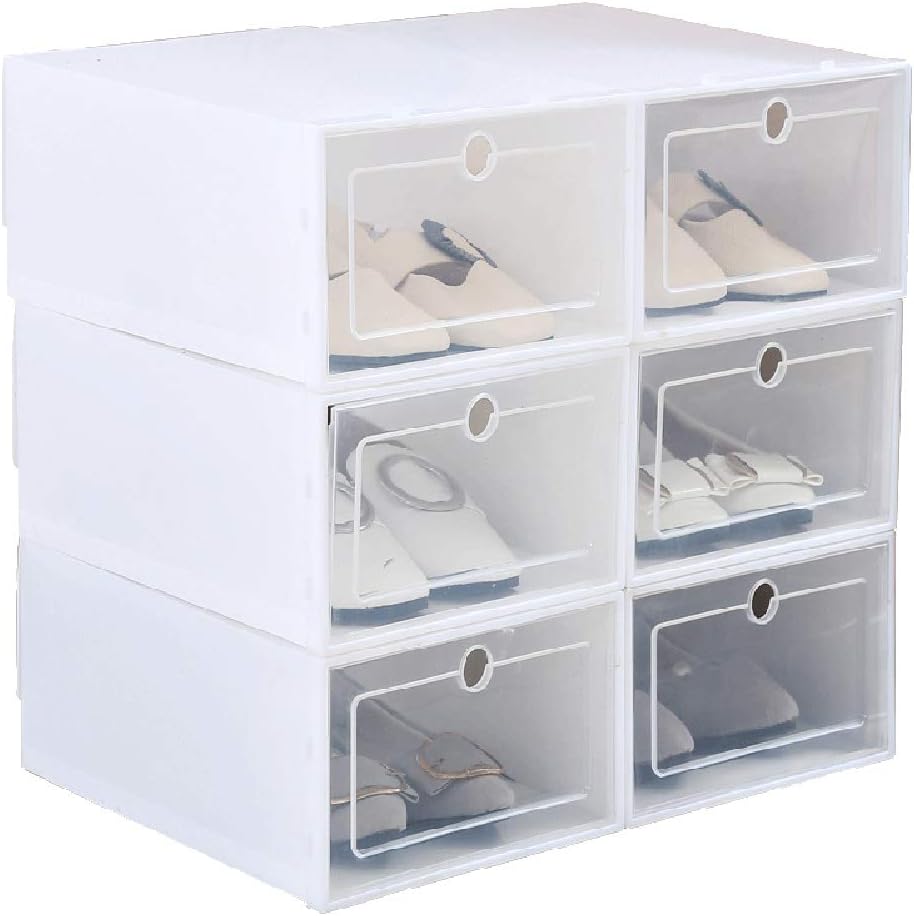 RollingBronze Shoe Box Pull Out Drawer Type Shoe Box Plastic Shoe Storage Box Container Organizer for Home Space Saving