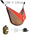Cutequeen Trading Parachute Nylon Fabric Hammock with Tree Straps;Color: Olive/Red