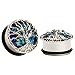 KUBOOZ Blue Planet Silvery Tree Ear Plugs Tunnels Gauges Stretcher Piercings Jewelry
