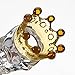 Glass Bowl with BIG Size Skull Style and Have Crown on Top (14mm male, clear bowl with amber crown)