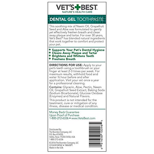 Vet's Best Enzymatic Dental Gel Toothpaste Dogs, USA Made (Toothpaste - 2 Pack)