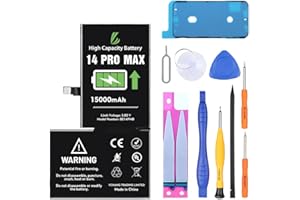 LL TRADER Battery for iPhone 14 pro max, 15000 mAh High Capacity Replacement Battery for iPhone 14 pro max (A2651、A2893、A2896、A2895、A2894) with Full Set Repair Tool Kit 2025 New Model USA