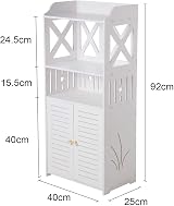 Youyijia 3 Tier White Floor Standing Cabinet Storage Organizer 97x20x18 cm view 3