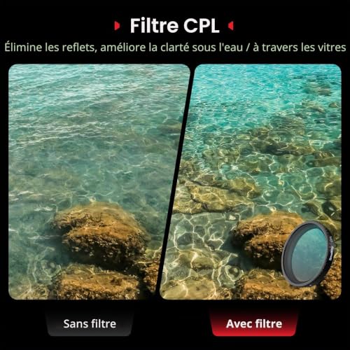 SMALLRIG ND Filter Kit for DJI Osmo Action 5 Pro/Action 4, 5 Pack CPL FS ND8 ND16 ND32 Polarizing Neutral Density Filter Clip On Silicone Lens Protector - 5411