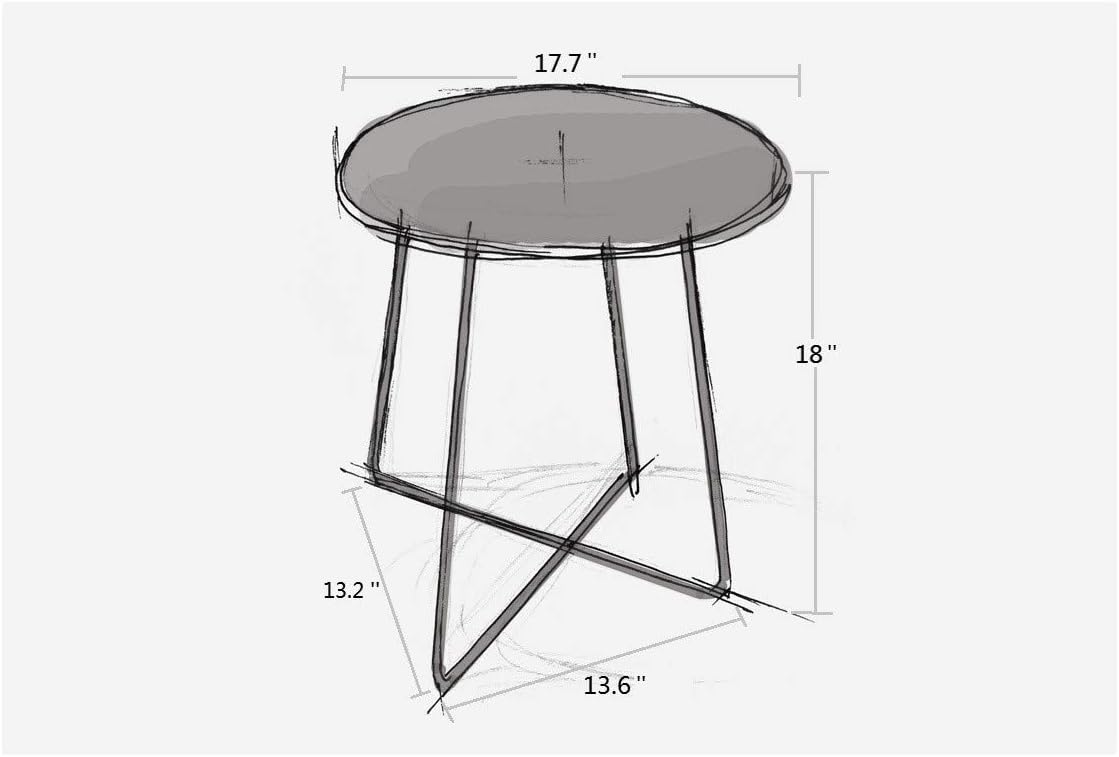 Pationate Patio Metal Side Table, Small Outdoor Bistro Round End Table (Poppy): Kitchen & Dining