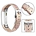 Tobfit Leather Bands Compatible with Fitbit Alta/Alta HR Bands, Genuine Leather Replacement Wristbands, (Tan+Rose Gold, 5.5''-8.1'')