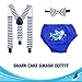 Baby Boy Shark Cake Smash Outfit 1st Birthday Bloomers Bowtie Adjustable Y Back Suspenders Strap Clip Costume Diaper Cover Clothes Set