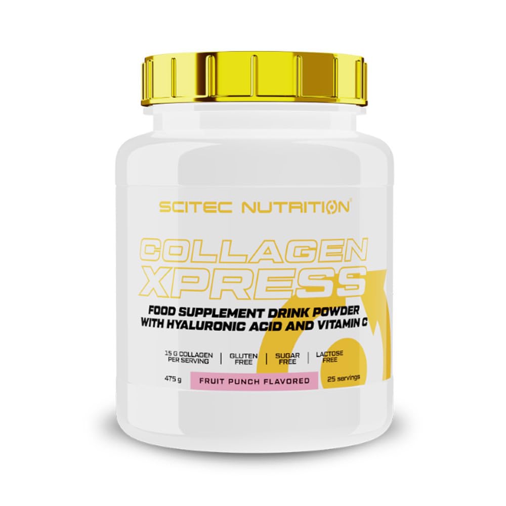 Scitec Nutrition Collagen Xpress – 15g Collagen per Dose – Gluten-Free, Sugar-Free Lactose-Free – with Vitamin C & Hyaluronic Acid, 475 g, Fruit Punch