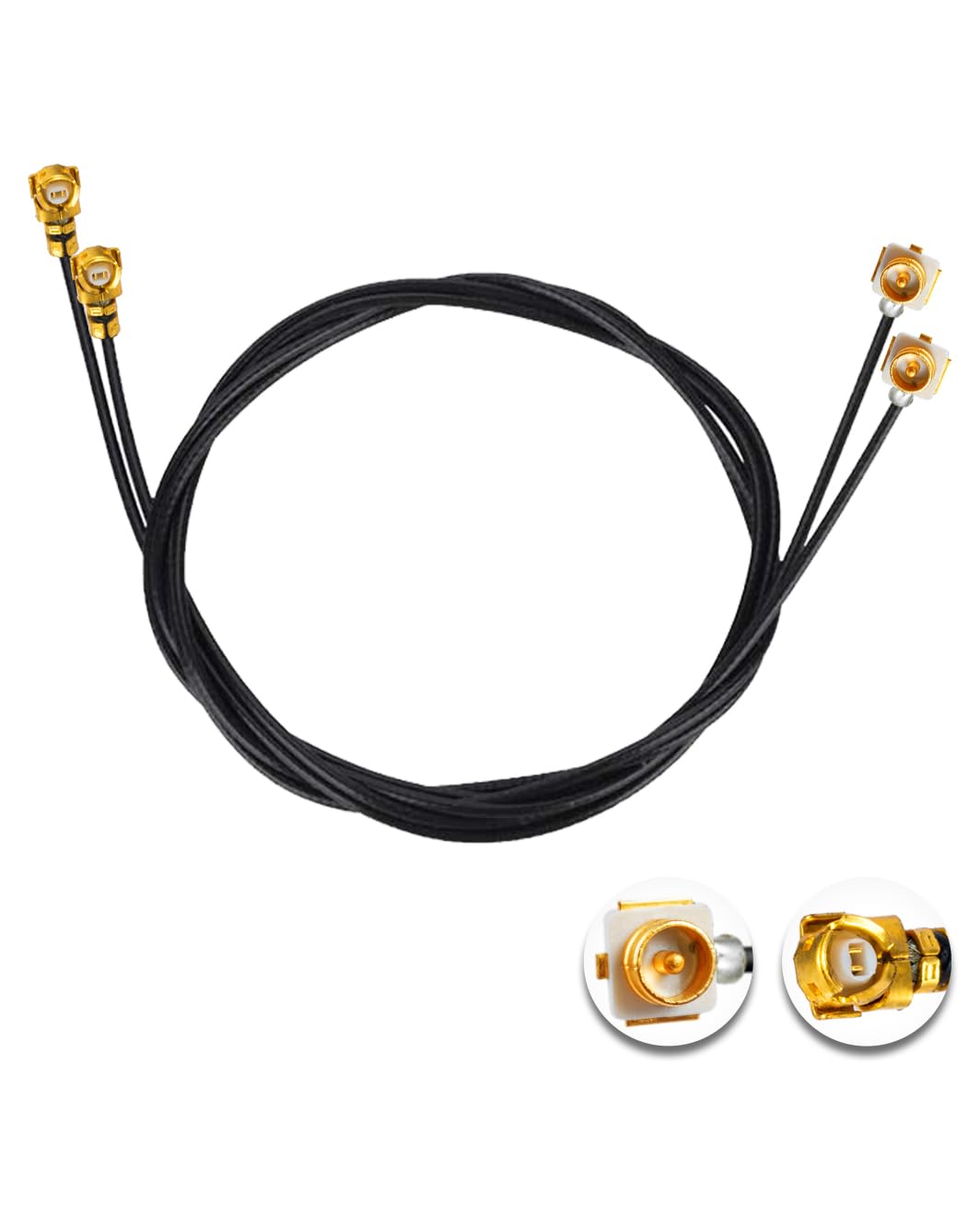 Vecys 2PCS U.F.L1 Male to U.F.L1 Female Cable 20" /50CM U.F.L1 1.37mm Low-Loss Extension Cable