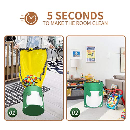 CAVWVTYU Toy Mat Storage Bag - Dinosaur Thick Felt Toy Storage Basket Waterproof Oxford Play mat for kids 2-in-1 Drawstring Toy Storage Bag with 15.8” tall by 13” Diameter & 59\'\' Durable Toy Mat Bag Play Mat