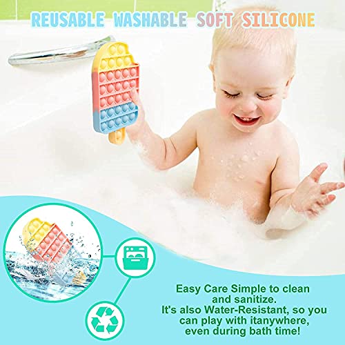 Ice Cream Bubbles Pop It- Push and Pop Bubble Fidget Sensory Toy- Fidget Poppers for Kids- Simple Dimple Silicone Fidgets- Popit for Boys Girl and Baby - Single Cute Fidget Popper - Tiktok Poppits