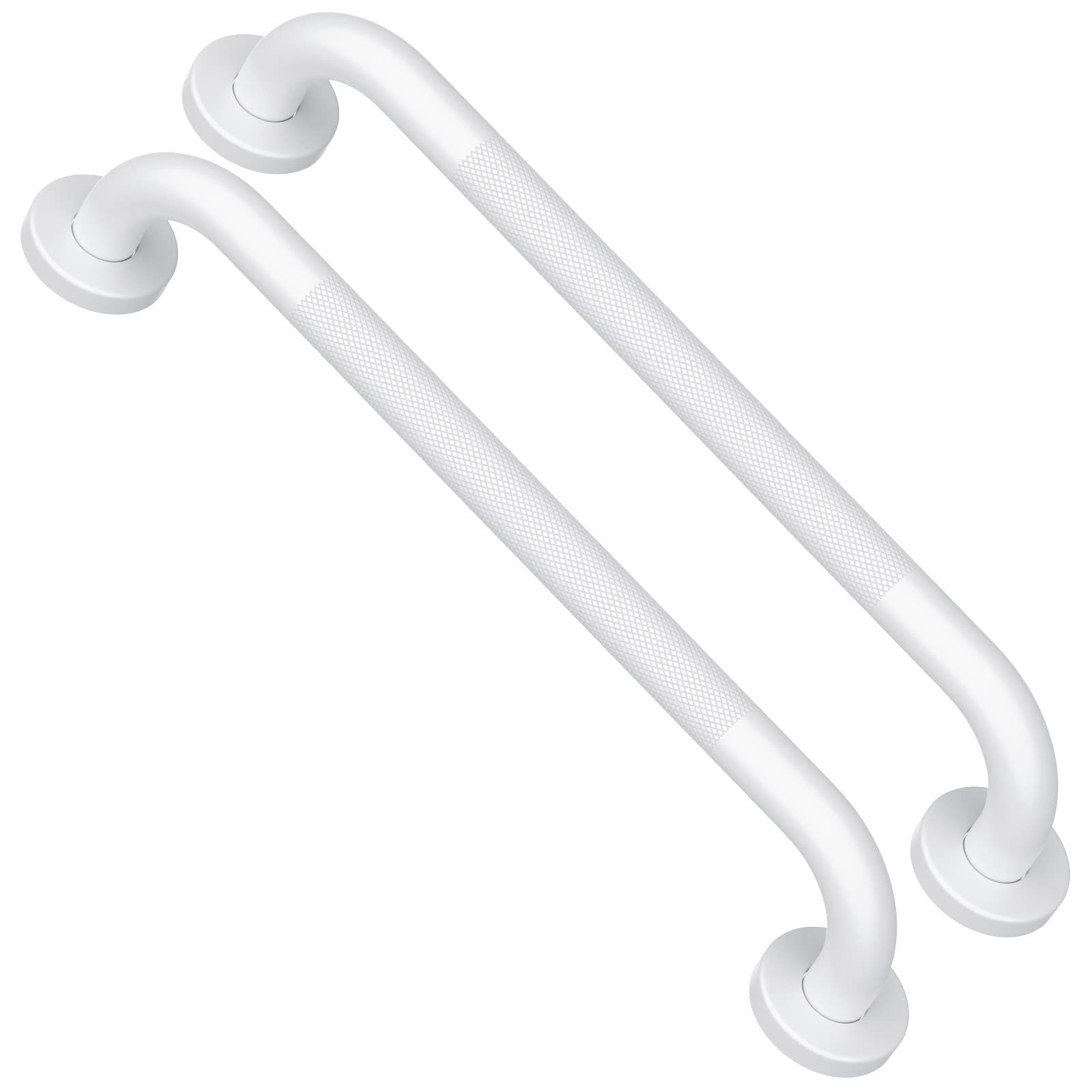Photo 1 of 2 Pack 16 Inch Oil Rubbed White Shower Grab Bars w/Anti-Slip knurled Grip, iMomwee Stainless Steel Wall Mount Bathroom Safety Balance Handrail, Handicap Elderly Senior Assist Textured Grab Bar Handle