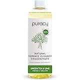 Puracy Multi-Surface Cleaner Concentrate, Makes 1 Gallon, Green Tea & Lime, Household Natural All Purpose Cleaning Solution