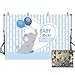MEHOFOTO Photo Background Cute Blue Stripe Prince Boy Baby Shower Balloon Elephant Love Party Backdrops Banner for Photography 7x5ft