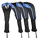 Andux 4 Pack Long Neck Golf Hybrid Club Head Covers Dial No. Tag CTMT-01 Black/Blue