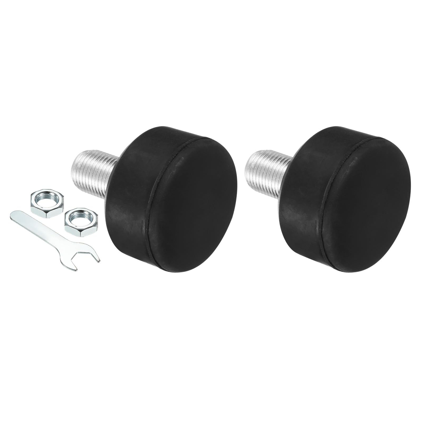 M METERXITY Roller Skate Stopper - Rubber Brake Block Toe Stops, Adjustable with Bolts 82A Round, Apply to Roller Skate (0.6 Inch Dia Thread, Black)