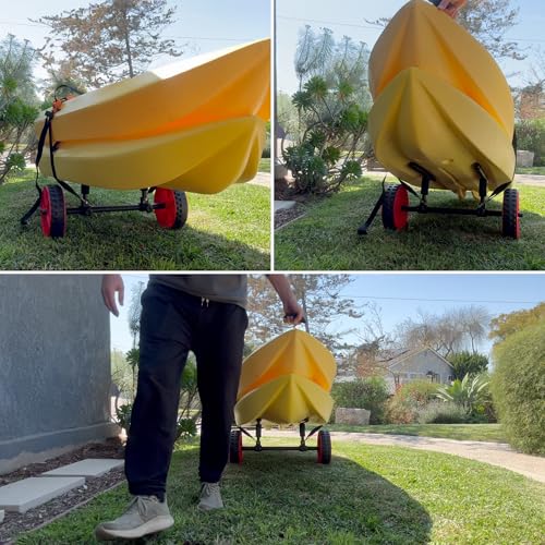 3 in 1 Multi-Function Adjustable Canoe Trolley for Kayak Paddle Small Boats