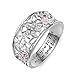 ANGEMIEL 925 Sterling Silver Cubic Zirconia Flower Promise Ring For Women Jewelry Family Friend Love