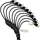 Etekcity 10 Pack Power Extension Cord Cable, Outlet Saver, 3 Prong, 16AWG-13A, UL Listed (Black, 1-Foot)