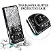 Caka Glitter Case for Galaxy Note 8 Case for Girls Women Liquid Luxury Fashion Sparkle Bling Flowing Floating Quicksand Girly Soft TPU Black Case for Samsung Galaxy Note 8 (Silver)