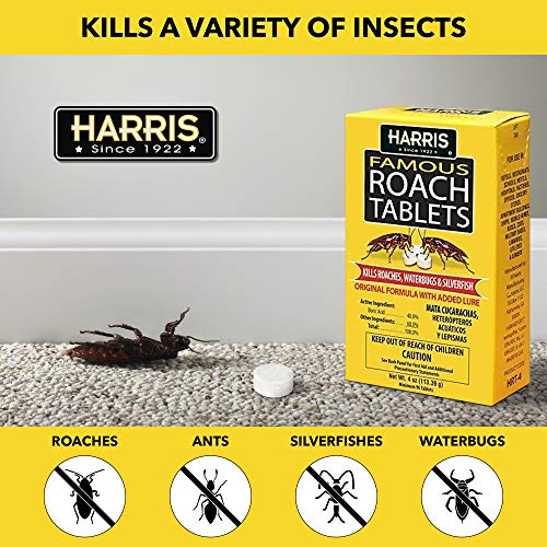 Harris Roach Tablets, Boric Acid Roach Killer with Lure (4oz, 96