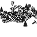 NYKKOLA 100Pcs/Set 9.5mm Silver Cone Spikes Screwback Studs DIY Craft Cool Rivets Punk - Black