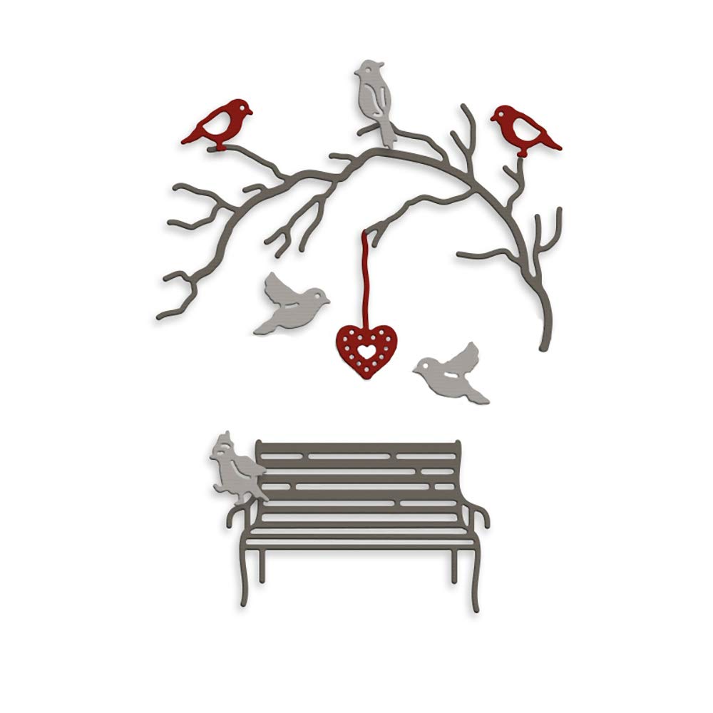 Birds Stay in The Brach Chair Dies for Card Making New Spring Metal Cutting Dies for Paper Crafting DIY Scrapbooking Embossing Stencils Die cuts Template Scrapbooking Supplies Handmade Crafts