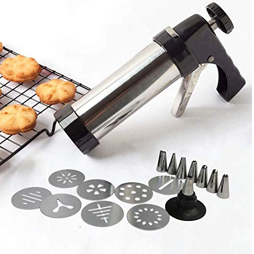 Cookie Press，Made Of Stainless Steel， Cookie Press Gun with 8 Discs