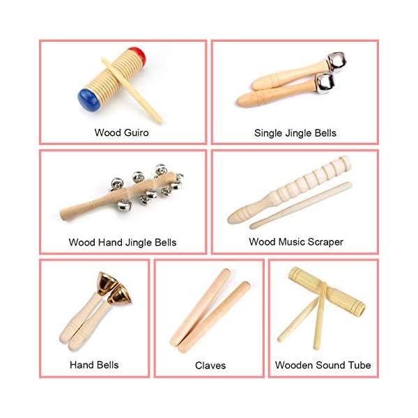 Ulifeme-Musical-Instruments-Wooden-Percussion-Instruments-for-baby-Kids-and-Toddler-Childrens-23pcs-Pure-Wood-Toys-Set-Premium-Percussion-Rhythm-Kit-Girls-Boys-Gift-Pure-Cotton-Bag-Packed Ulifeme Musical Instruments, Wooden Percussion Instruments for baby, Kids and Toddler, Children's 23pcs Pure Wood Toys…