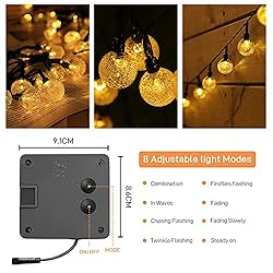 Solar String Lights, COOLAPA 80 Led 46 FT Warm