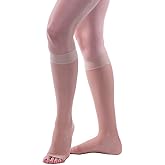 Allegro 20-30mmHg Essential 19 Sheer Support Open Toe Compression Sock - Unisex, Open Toe, Knee High Support Stockings