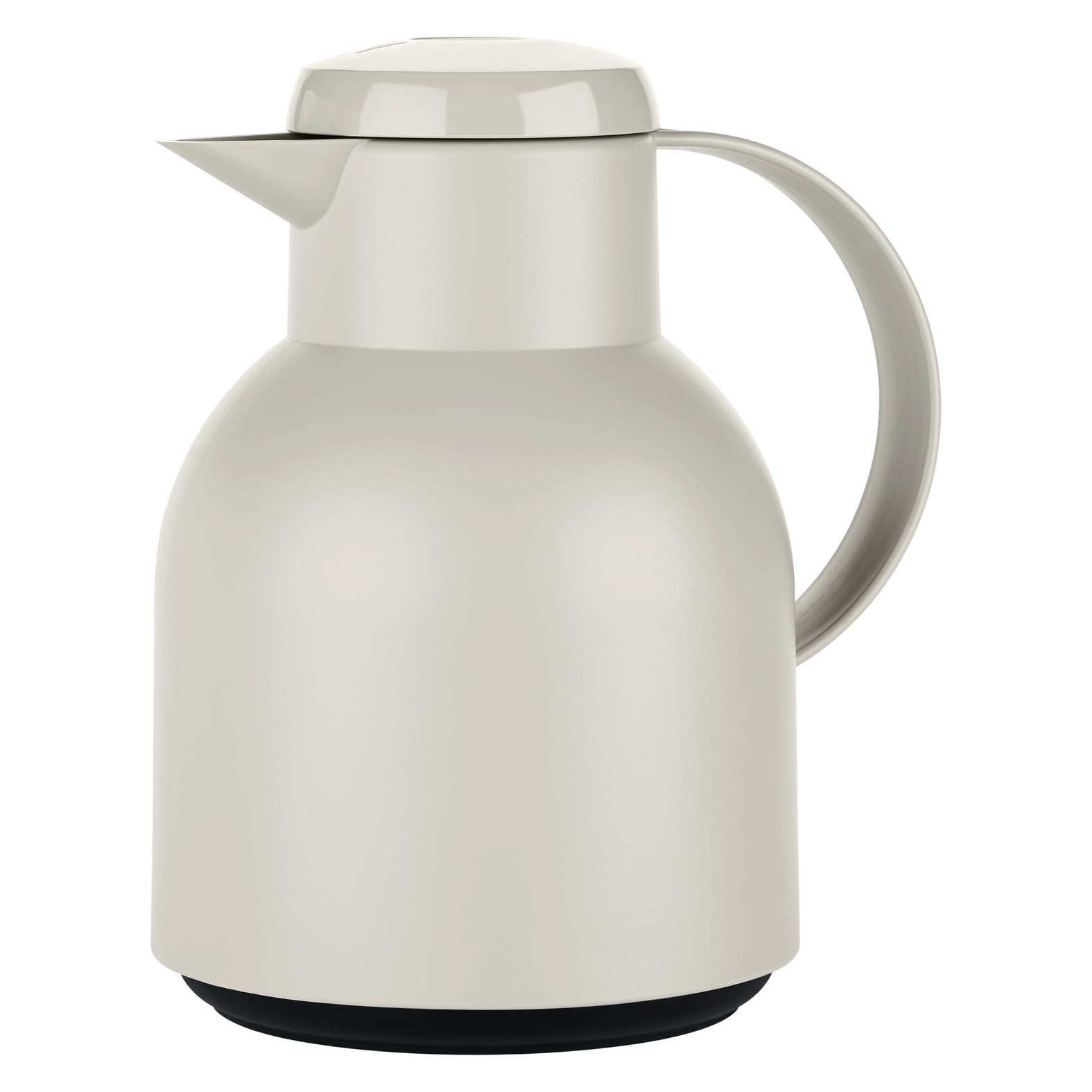 Emsa Samba Isolierkanne F40104 | 1 Liter | Quick Press Verschluss | 100% dicht | 12h heiß, 24h kalt | Puder Grau