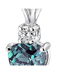 Colgante de oro blanco de 14 quilates con forma de corazón de 1,00 quilates creado con diamante de Alexandrite