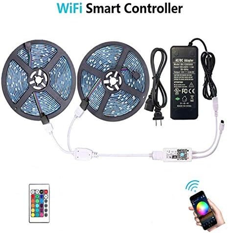 WenTop LED Light Strip, WiFi Wireless Smart Phone Controlled RGB Led Strip Lights Kit UL Led Lights 32.8ft(10M) 300leds LED Strip,Works with Android and iOS System,IFTTT,Google Assistant and Alexa