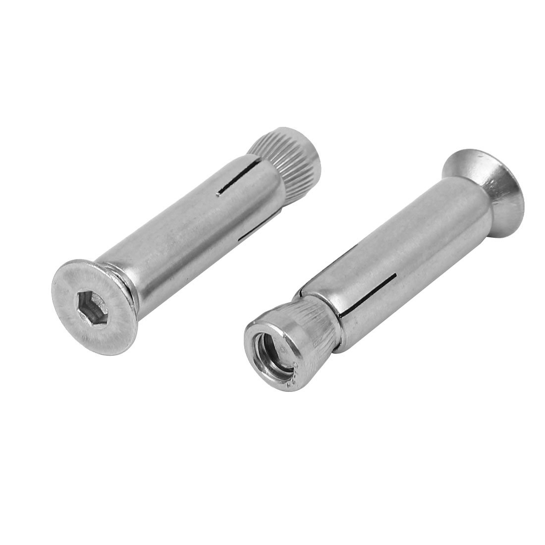 Sourcingmap M8 x 50mm 304 Stainless Steel Hex Socket Countersunk Head Sleeve Anchor 2PCS