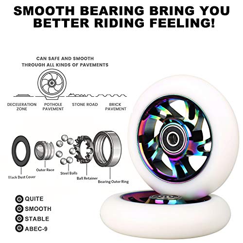100mm Scooter Wheels Pro Scooter Wheels 100mm Pair Neo Oil Slick