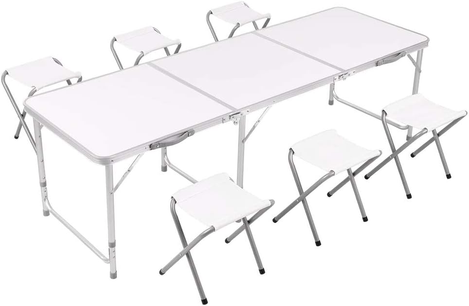 folding table and 6 chairs set