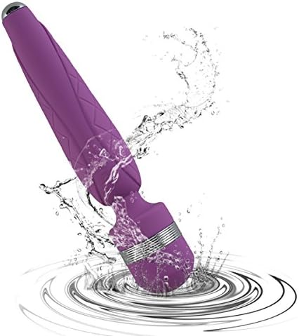 UPTO Silicone Waterproof Multi 7-Mode Vibrator Electric Handheld Wand Massager Extremely Powerful Cordless Rechargeable Therapeutic Stick For Muscle Aches Sport Recovery (Purple)