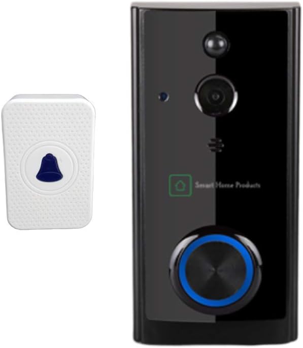 Smart Wi-Fi HD Video Doorbell Wireless Home Security Camera, Indoor Chime Sound, 2-Way Talk Intercom, Night Vision, PIR Motion Detection, APP Control for iOS Android Google