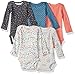 Simple Joys by Carter's Girls' 5-Pack Long-Sleeve Bodysuit, Dots/Owl/Print, 6-9 Months