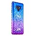 Tznzxm for Note 9 Case Glitter Floating Flowing Flexible TPU Gradient Quicksand Series Anti-Scratch Shockproof Bling Diamond Sparkly Defender Protective Case for Galaxy Note 9 Blue & Purple