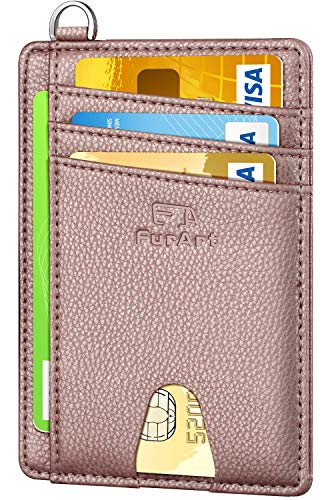 FurArt Slim Minimalist Wallet, Front Pocket Wallets, RFID Blocking, Credit Card Holder with Disassembly D-Shackle