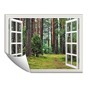 Wall Paper Small Wall Mural Beautiful Scenery Out of The Window Wall Art Removable Wall Decoration for Bedroom Living Room - 24x32 inches